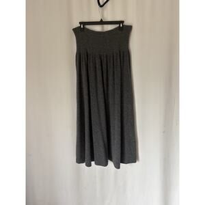 Vtg Liz Claiborne Skirt Large Lambswool Angora Gray Stretch Aline Maxi